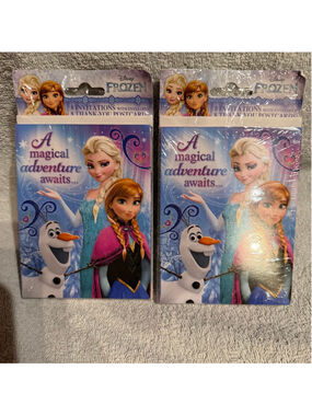 NOS Disney Frozen Child Party Invitations/Thank You Card Set/8 -2 Pack Bundle